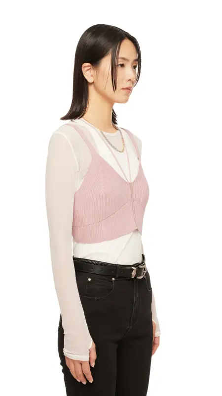 Lace-Up Knit Vest online